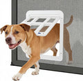 Enjoying Dog Door for Screen Doors, Passage Opening 11.2" x 14.4", Access Freely, Magnetic Swing Flap, Large Pet Door for Sliding Screen Doors, Lockable, White