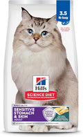 Hill's Science Diet Adult 1-6 Sensitive Stomach & Skin Dry Cat Food, Pollock & Barley, 3.5 lb. Bag (Updated Formula)