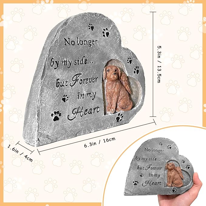 Dog Memorial Headstone, Pet Memorial Stone Sympathy Gift Outdoor Grave Marker Garden Stone Statue Dog Tombstone Comfort Gift