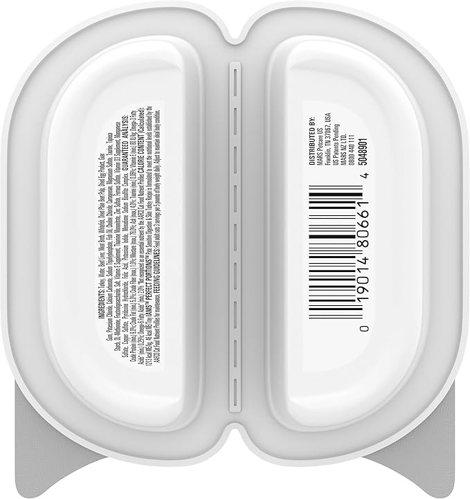 IAMS Perfect Portions Sensitive Digestion & Skin Wet Cat Food Pate, Adult Grain Free Pate, Turkey Recipes, (24) 2.6 oz. Twin-Pack Trays