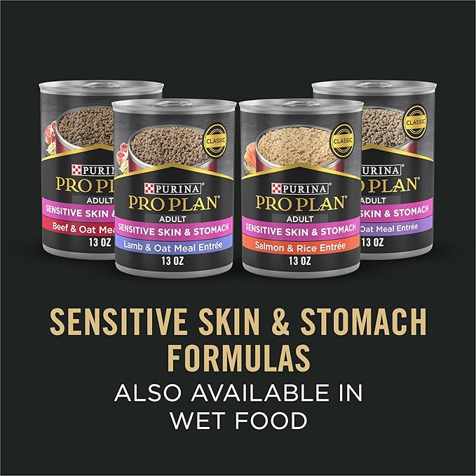 Purina Pro Plan Sensitive Skin and Stomach Dog Food Dry, Adult Salmon & Rice Formula, Digestive Health - 16 lb. Bag