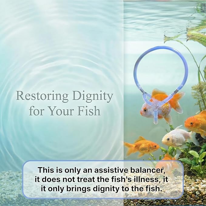Handmade Adjustable Fish Buoyancy Support Harness – Floating Support Ring for Various Fancy Goldfish, Helps Maintain Upright Position & Swimming Balance (Fits Back Length 8" to 20" (20cm - 50cm))
