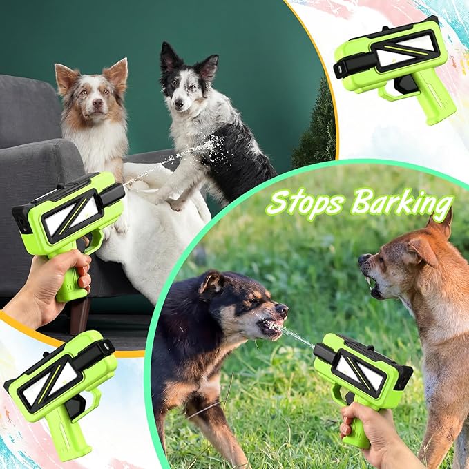 Geelin 2 Pcs Squirt Spray for Cats Dogs Cute Green Training Squirt for Cats Deterrent Water Spray Pistols for Dogs Pets Training