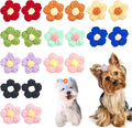 PET SHOW 10Pairs/Pack Flower Dog Hair Bows for Small Medium Dogs Yorkie Girl Boy Flower Bows with Rubber Band Doggies Cat Grooming Hair Accessories for Party Birthday