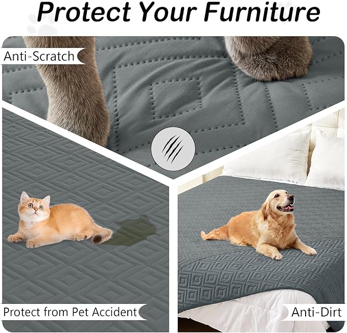 hyha Waterproof Dog Blanket, Soft Dog Bed Cover Pet Blankets, Waterproof Sofa Couch Cover for Dogs Washable, Reversible Pet Couch Covers for Sofa Furniture (30x53 Inch, Dark Grey/Dark Grey)