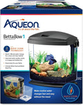 Aqueon BettaBow with Quick Clean Technology Aquarium Kit, Freshwater, Betta Fish, 1-Gallon, Black