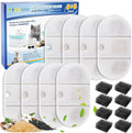 Cat Water Fountain Filter - 8 Pack Replacement Filters and 8 Pack Sponge Filter Compatible with PETLIBRO Capsule 71oz/2.1L Ultra Quiet Water Fountains PLWF002 Pet Dispenser