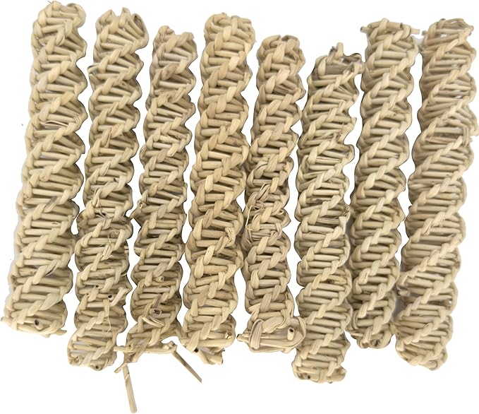 5309 Pk8 Large Vine Twists - Natural Handwoven Vine Ladder Bird Foot Toys, Easy to chew and Break, Lots of Small Vine Pieces, Stick Treats Inside, Great for Sm & Med Size pet Birds Budgie Quaker
