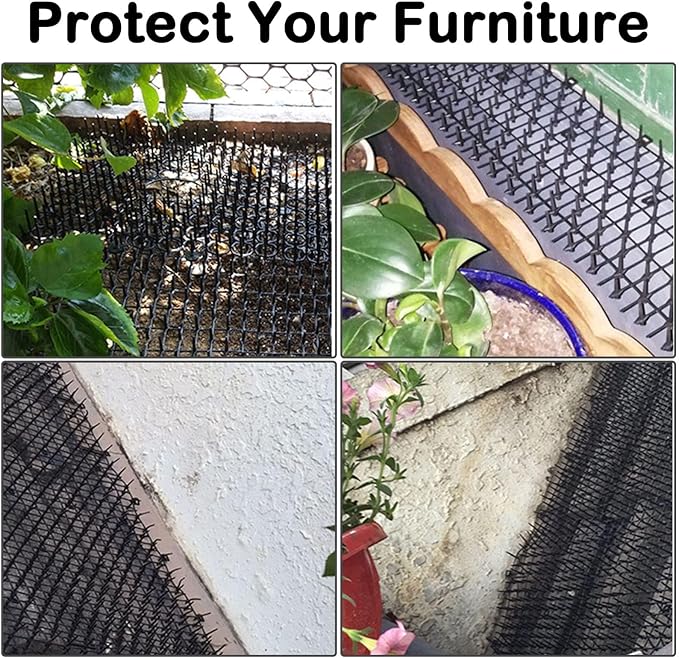 Fhiny 8"×16" Cat Deterrent Mat,12 Pack Cat Scat Mat with Spike Cat Repellent for Kitten Coverage Digging Deterrent Training Network for Animals (12 Pack/8"×16")