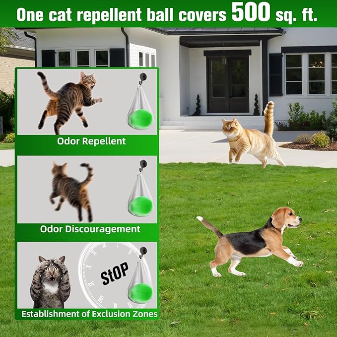 Natural Peppermint Cat & Dog Repellent, 9 Pack – Plant-Based Formula, Safe for Pets & Kids, 6-Month Protection, Indoor & Outdoor Use for Yard, Garden, Furniture