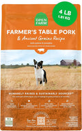 Open Farm, Ancient Grains Dry Dog Food, Protein-Rich & Nutrient Dense, 90% Animal Protein Mixed with Non-GMO Fruits, Veggies and Superfoods, Farmer's Table Pork Recipe, 4lb Bag