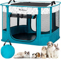 Portable and Foldable Cat Playpen Dog Playpen Small Animal Playepn with Waterproof Bottom, Foldable Pet Cage for Rabbit Puppy Hamster, Indoor/Outdoor Use