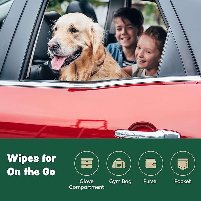 Bark & Clean Dog Wipes for Cleaning and Deodorizing - 2 Pack of 110 8.5" x 9" Bamboo Pet Wipes - Compostable, Hypoallergenic Puppy Wipes - Dog Wipes for Paws, Butt, and Body