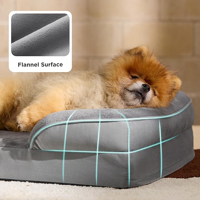 Bedsure Orthopedic Dog Beds for Small Dogs - Washable Small Dog Cat Bed Waterproof, Comfort Pet Couch Sofa with Washable Removable Cover, Pets Bed with Nonskid Bottom, Ember Clay, 24"