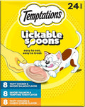 Temptations Lickable Spoons, Soft Lickable Cat Treats, Adult Wet Cat Treats, Variety Pack, 24 Spoons