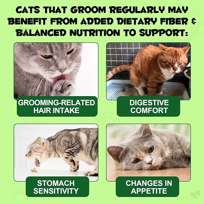 Cat Grass Treats, Freeze-Dried Cat Grass Pellets for Cats, 80g (2.82 OZ) | Natural Hairball Control, Digestive Support & Dental Care | Chicken & Fish Oil Recipe | No Artificial Additives