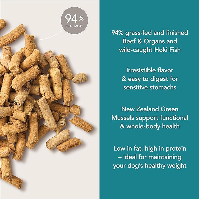 K9 Natural Beef & Hoki Freeze Dried Dog Food, High-Meat Natural Complete Meal or Meal Toppers for Dogs, Grass-Fed Beef & Hoki from New Zealand, Grain-Free, GMO-Free, Complete & Balanced Nutrition, 4lb