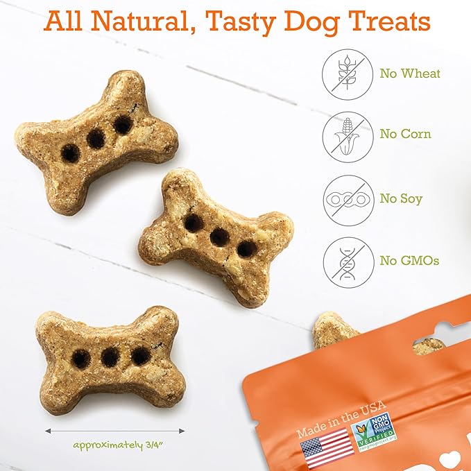 Riley's Peanut Butter Dog Biscuits - Organic & Crunchy Treats for Small Pets - Peanut Butter Dog Treats with Molasses - (12oz, Small)