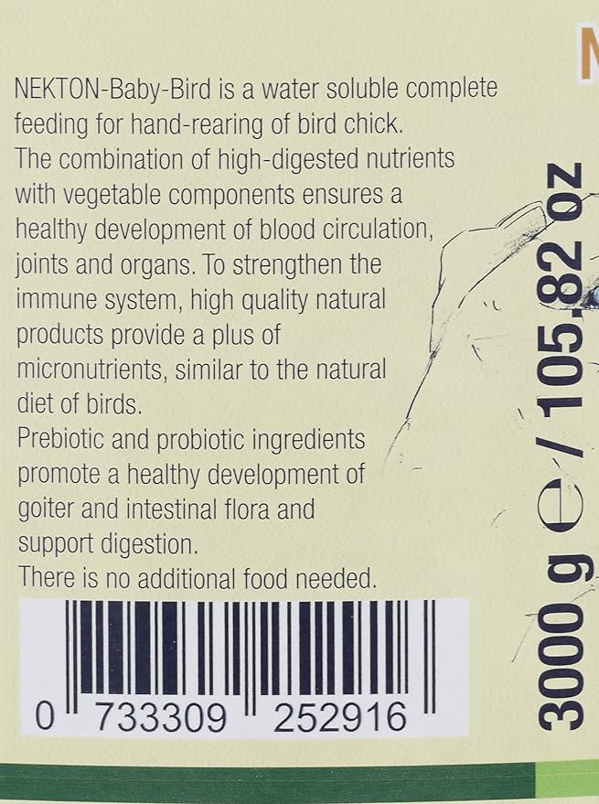 Nekton-Baby-Bird Handfeeding Formula For Birds 3000G (6.6Lb)