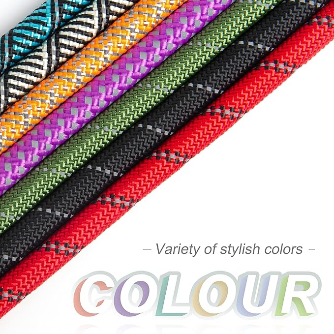 Fida Durable Slip Lead Dog Leash Bulk Pack of 5, Heavy Duty 1/2" x 6 FT Comfortable Strong Rope Slip Lead for Large, Medium Dogs No Pull Pet Training Leash with Highly Reflective, Purple