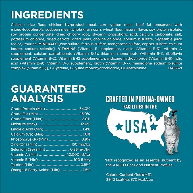 Purina ONE Natural Dry Cat Food, Tender Selects Blend With Real Chicken - (Pack of 4) 3.5 lb. Bags