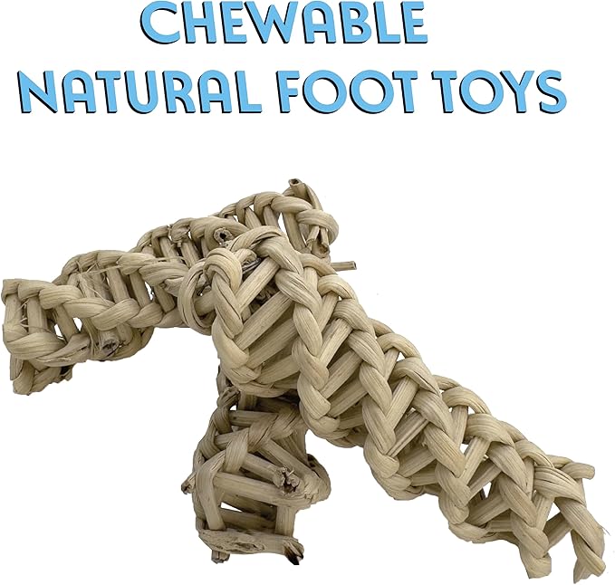 5305 Pk6 Small Vine Twists - Natural Bird Foot Toys, Handmade Vine Twists, Air Dried, Versatile, Easy for Birds to Interact with and chew, Great for Small pet Budgie Finch Lovebird Parrotlet