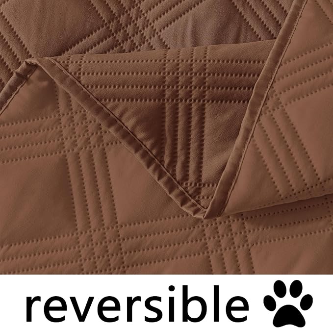 hyha Waterproof Dog Blanket, Reversible Pet Bed Blanket, Soft Sofa Couch Cover for Dogs Washable, Waterproof Pet Couch Covers for Sofa Puppy Cats Furniture Protector(40"x80", Brown/Brown)