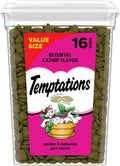 Temptations Cat Treats, Classic Crunchy and Soft Cat Treats, Blissful Catnip Flavor, Catnip Treats, 16 oz. Tub