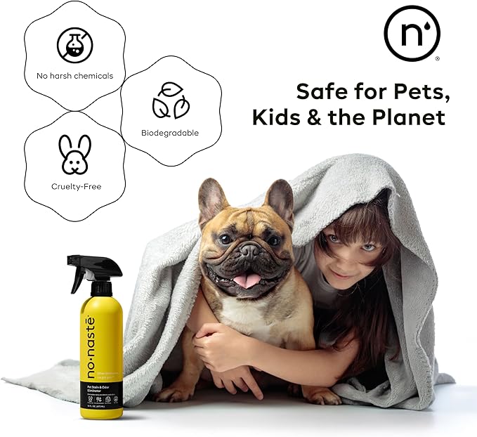 Nonaste Premium Dog Shampoo and Pet Stain & Odor Eliminator Spray (16 Oz, Pack of 2) – USDA Certified Organic Aloe & Oatmeal Dog Shampoo, and Enzyme Cleaner Stain Remover | Dog Wash, Light Fresh Scent