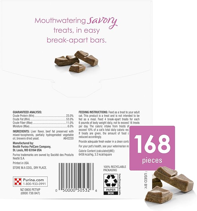 Purina Fancy Feast Limited Ingredient Cat Treats, Savory Cravings Beef Flavor - 3 oz. Box