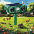 Cat Repellent Outdoor - Animal Repellent Ultrasonic Outdoor - Motion Activated & Waterproof, Stray Cat, Raccoon, Squirrel Deterrent for Yard, Garden - Humane Animal Repeller with Dual Ultrasonic