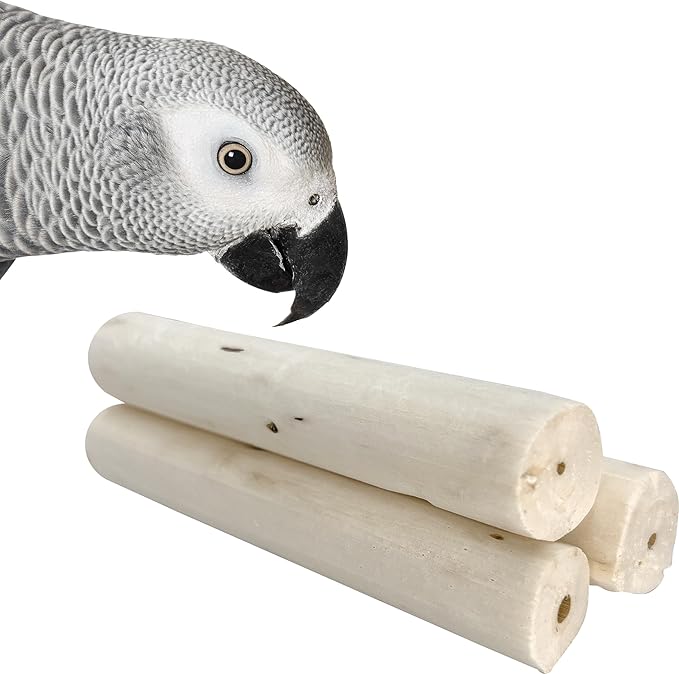 by M&M 5501 Natural Sola Log PK8 - Handcut Natural Sola Wood Logs, Lightweight Foraging Foot Toys, Chewable, Easy for Pets to Grab and Chew, Great for Small and Med Size Pet Birds