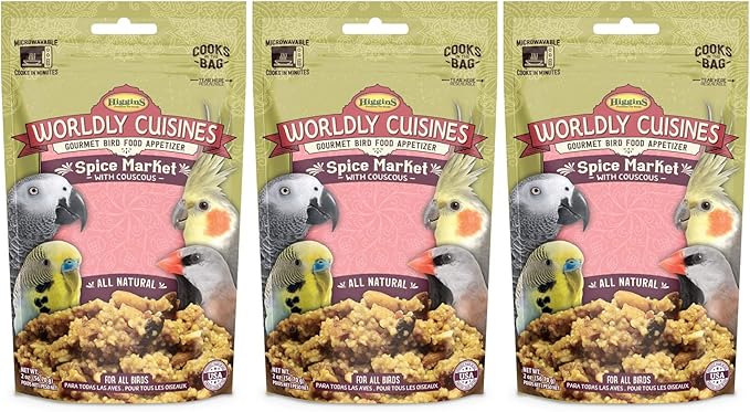 Higgins Worldly Cuisines Spice Market Bird Treat, 2 Ounces (3 Pack)