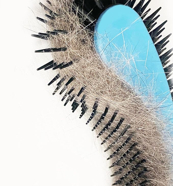 Cat Brush, Pink. Designed for Comfort, Created for Cats and Dogs. Ergonomic shape promotes stress free grooming. Great for long to short haired cats. Made in the USA