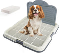 PAWISE Dog Pee Pad Holder Tray with Splash Guard, 23.6" Large Puppy Potty Training Pad Tray, Puppy Litter Box with High-Wall, Indoor Pet Toilet for Small to Medium Sized Dogs