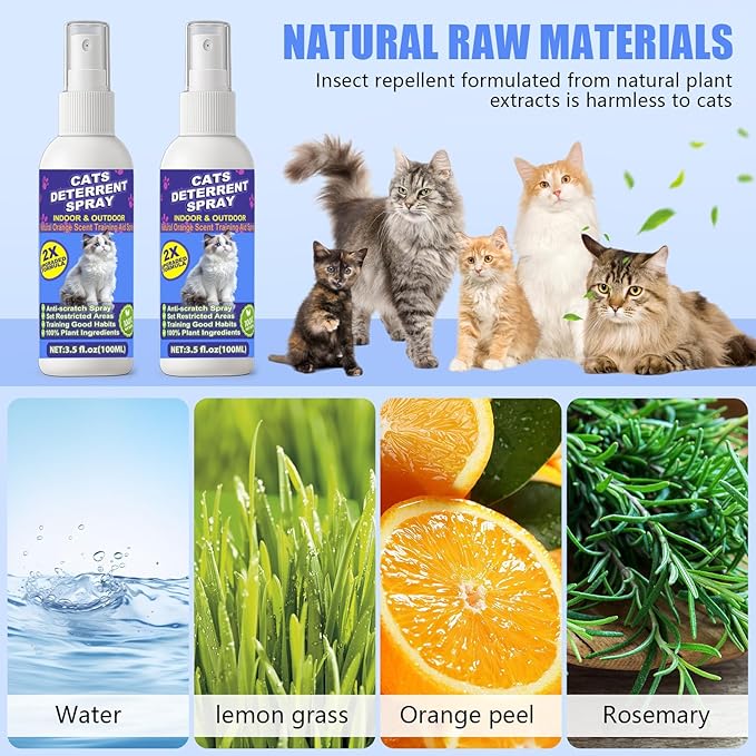 Cat Deterrent Spray - Cat Scratch Deterrent Spray for Furniture Protection, Scratch & Chew Deterrent Fei 02