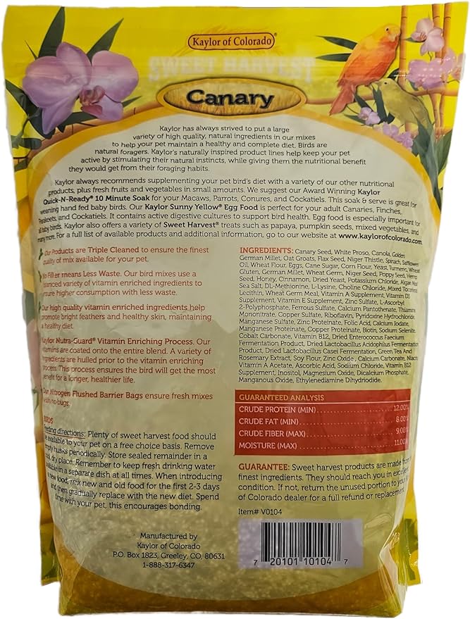 Canary Bird Food, 4 lbs Bag - Seed Mix for Canaries