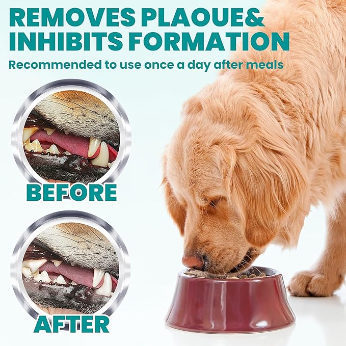 Dental Care Finger Wipes 60 Counts,Teeth Cleaning Finger Wipes for Dogs & Cats,Reduces Plaque & Supports Oral Freshness, Peach Scent