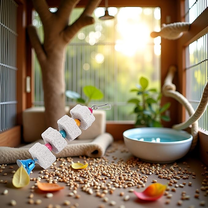 White Bird Beak Grinding Stone,Chewing Bird Beak Grinding Stone for Parrots Hamsters and Other Small Animals Small in Size and Light in Weight,Pet Supplies