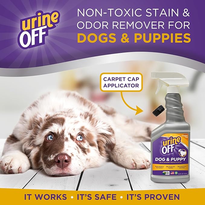 Urine OFF Puppy & Dog Odor & Stain Remover| Fresh Scent Carpet Cleaner Spray | Bio Enzymatic Stain & Urine Odor Remover | Pet Safe Cleaner | 16 oz.