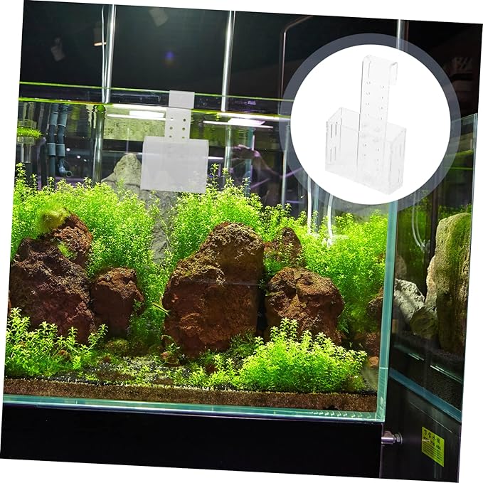 Aquatic Plant Holder Suction Cup Hanging Fish Tank Planter for Live Plants Acrylic Aquarium Planting Cup for Aquascaping and Fish Breeding