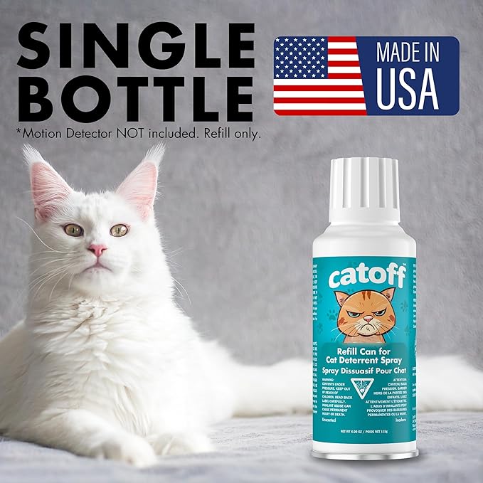 CatOFF Refill Compatible with SSSCAT Indoor Cat Deterrent Spray System, Made in USA, 3.89 oz / 115 ml