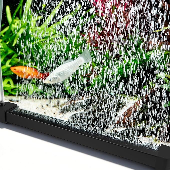 hygger Weighted Nano Mist Bubble Wall Bar, 15.7" Self-Sinking ABS Air Stone Strip with Gentle Oxygen Diffuser for Freshwater & Marine Aquarium, Hydroponics