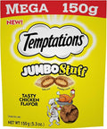 Temptations Jumbo Stuff Tasty Chicken Flavor Crunchy and Soft Cat Treats, 5.29 oz.