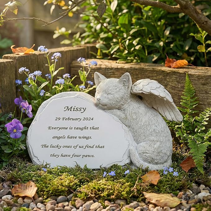 Personalized Cat Memorial Stone: A Timeless Tribute to a Beloved Feline Friend, Cat Commemorative Gifts Can be Engraved with Any Text.