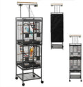 68" Double Bird Cage,Stackable Divided Parakeet Cage, Parrot Cages for Medium Birds with Bird cage Cover,Birdcage Seed Catcher,for Cockatiels Canaries Lovebirds Finches Budgies Small Parrots