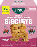 Jinx Oven-Baked Beef Bone Broth Mini Biscuit Dog Treats - Crunchy, All Natural, Superfood-Rich with Grass-Fed Beef, Dog Biscuits for Puppies, Adults & Seniors - 3lb