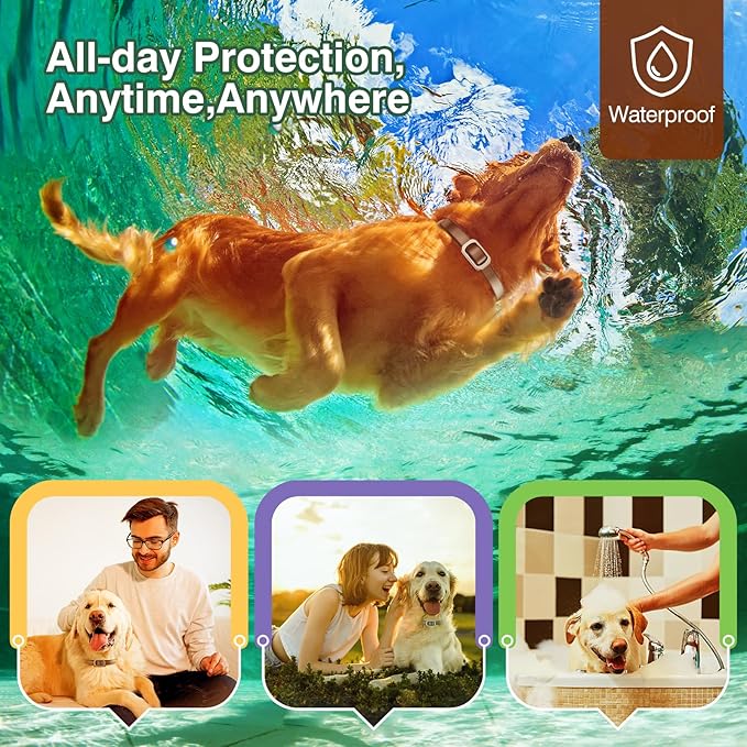 Flea Collar for Dogs, 4 Pack Flea and Tick, Dog Flea Collar with Natural Essential Oils, Adjustable Size for All Ages of Dogs(Black)