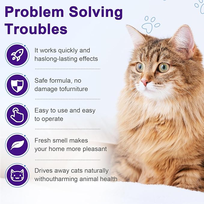 Cat Deterrent Spray - Natural Safe Cat Repellent Spray for Furniture Protection,Effective Indoor & Outdoor Training Aid to Stop Pee Spraying, Chewing & Scratching (2 Pcs)