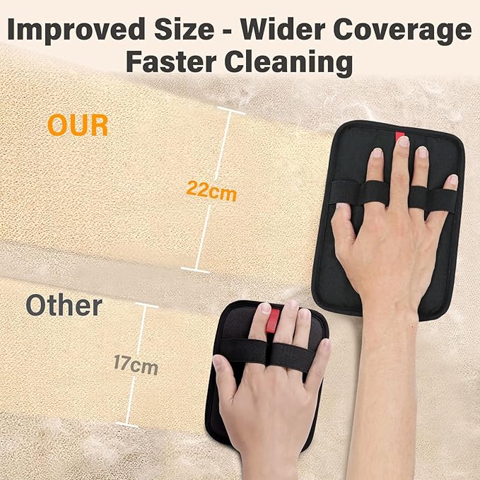 Pet Hair Removal Glove for Cats & Dogs – Upgraded Four-Finger Electrostatic Fur Remover, Reusable Magic Brush Pet Hair Remover for Laundry, Sofa, Carpet & Car Seat